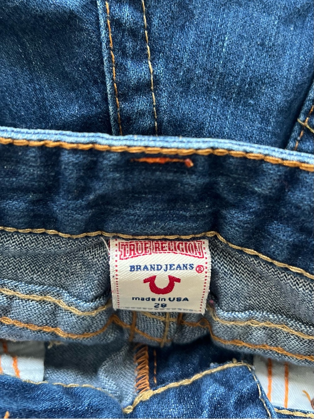 Y2K True Religion Joey Cutoff Denim Micro Shorts Low Rise Size 28 USA - Picture 6 of 6